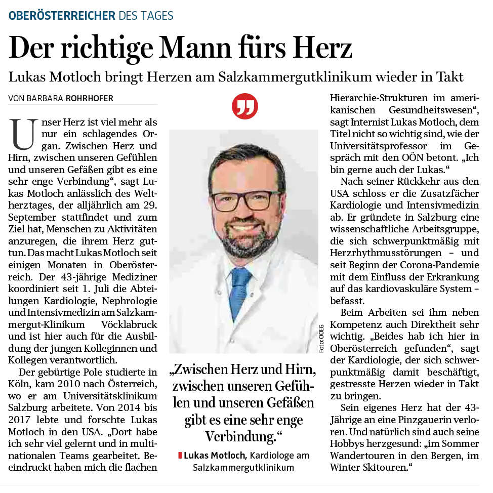 Kardiologe Dr. Lukas Motloch Vöcklabruck